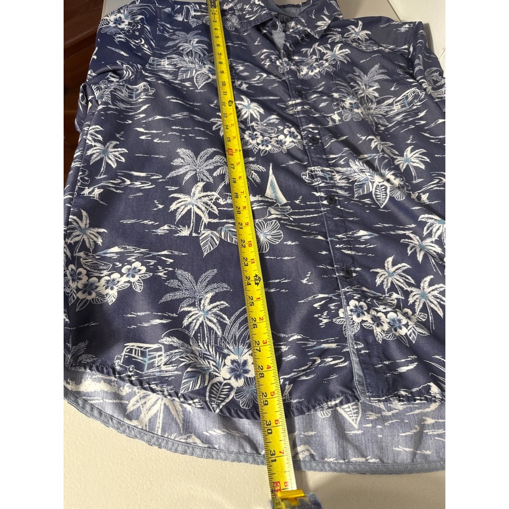 Tommy Bahama The Coconut Point Mens XL Navy Blue Tropical Palm Tree Camp Shirt - Picture 10 of 10